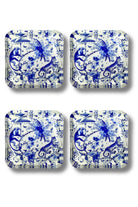 Rooms Design Studio-Bleu Blanc Cam Bardak Altlığı 4'lü Set-Bardak Altlığı-1-roqelvaxirum.shop
