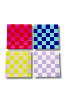 Rooms Design Studio-Retro Checkerboard Bardak Altlığı 4'lü Set-Bardak Altlığı-2-roqelvaxirum.shop
