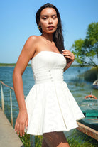 Roselenda-Roselenda Beyaz Bel Detaylı Mini Elbise-Elbise-2-roqelvaxirum.shop