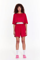 SBNM-Pull On Yoga Shorts In Pink-Şort-1-roqelvaxirum.shop