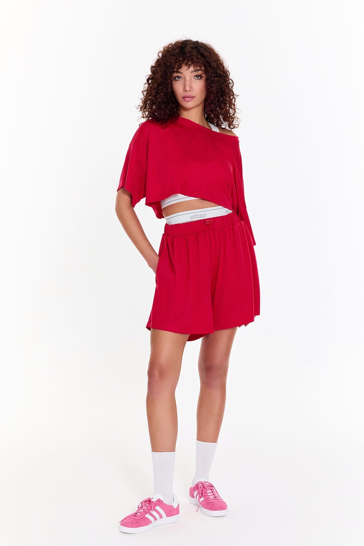 SBNM-Pull On Yoga Shorts In Pink-Şort-5-roqelvaxirum.shop