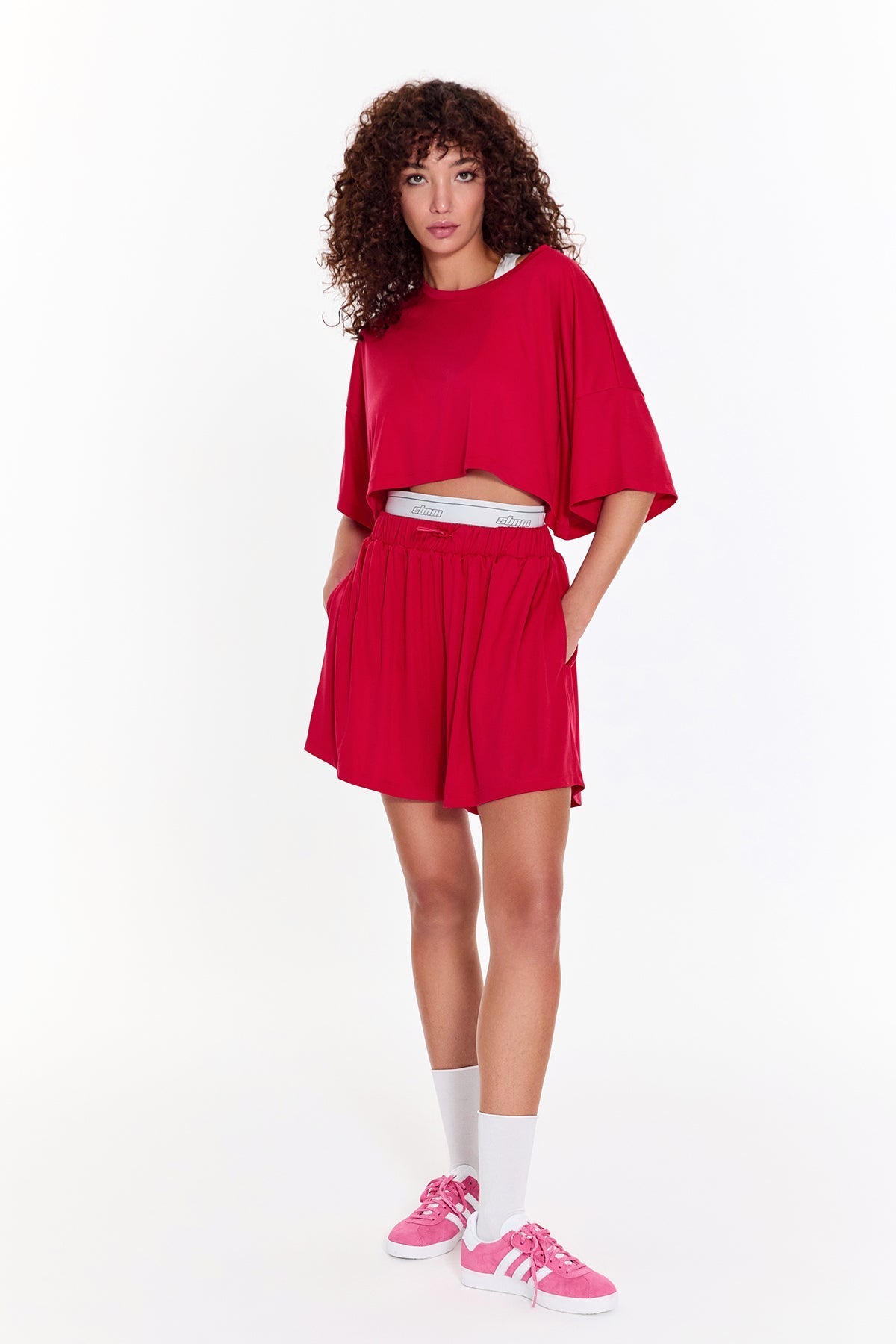 SBNM-Pull On Yoga Shorts In Pink-Şort-6-roqelvaxirum.shop