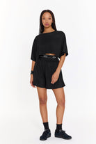SBNM-Pull On Yoga Tee In Black-T-Shirts-5-roqelvaxirum.shop