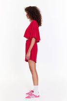 SBNM-Pull On Yoga Tee In Pink-T-Shirts-2-roqelvaxirum.shop