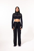 SBNM-Yellow Contrast Straight Pants-Eşofman-1-roqelvaxirum.shop