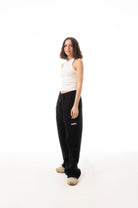 Sacré-Solid Black Sweat Pants-Eşofman-1-roqelvaxirum.shop