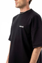 Sacré-Solid Black Tee-T-Shirts-2-roqelvaxirum.shop
