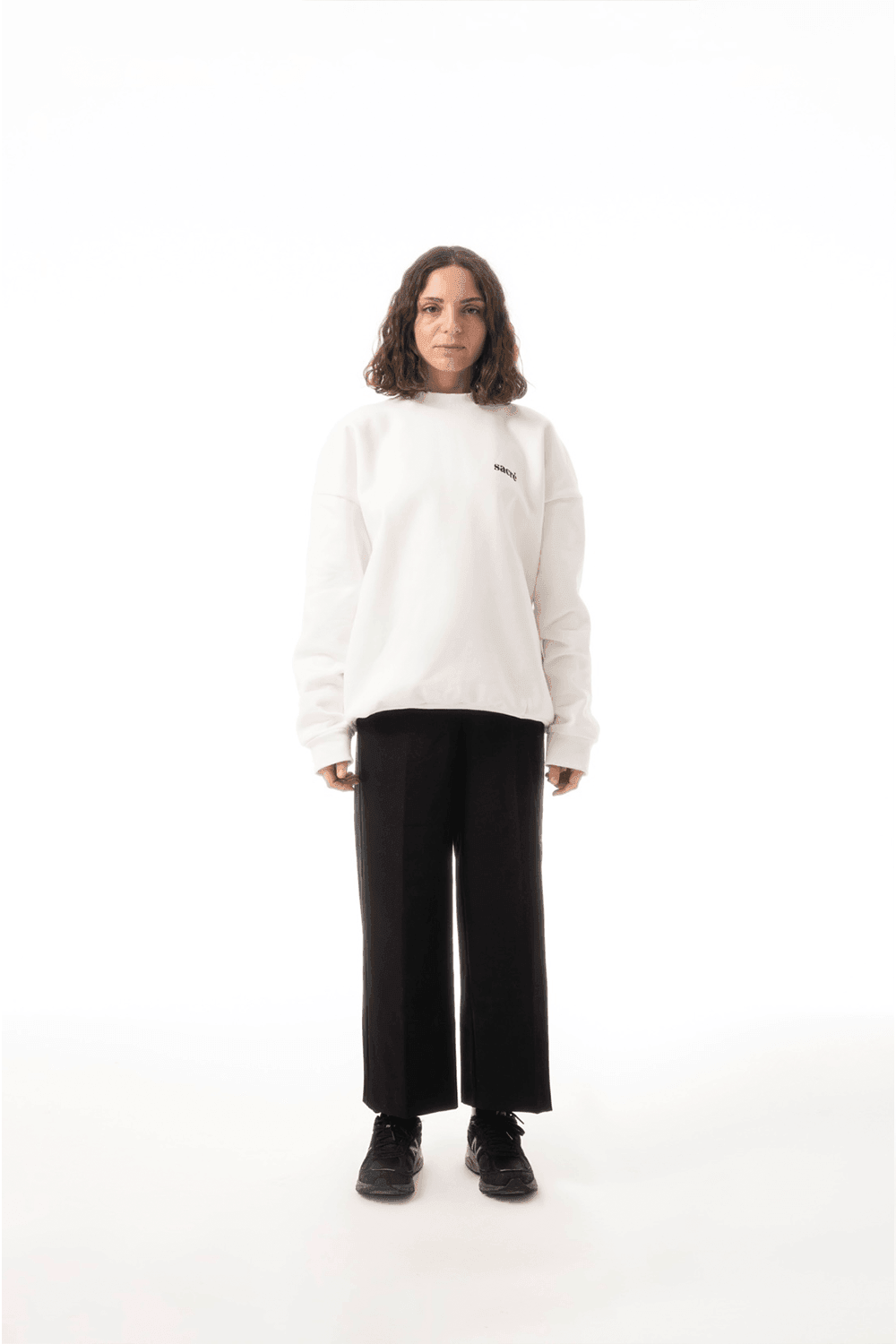 Sacré-Solid White Sweatshirt-Sweatshirts & Hoodies-1-roqelvaxirum.shop