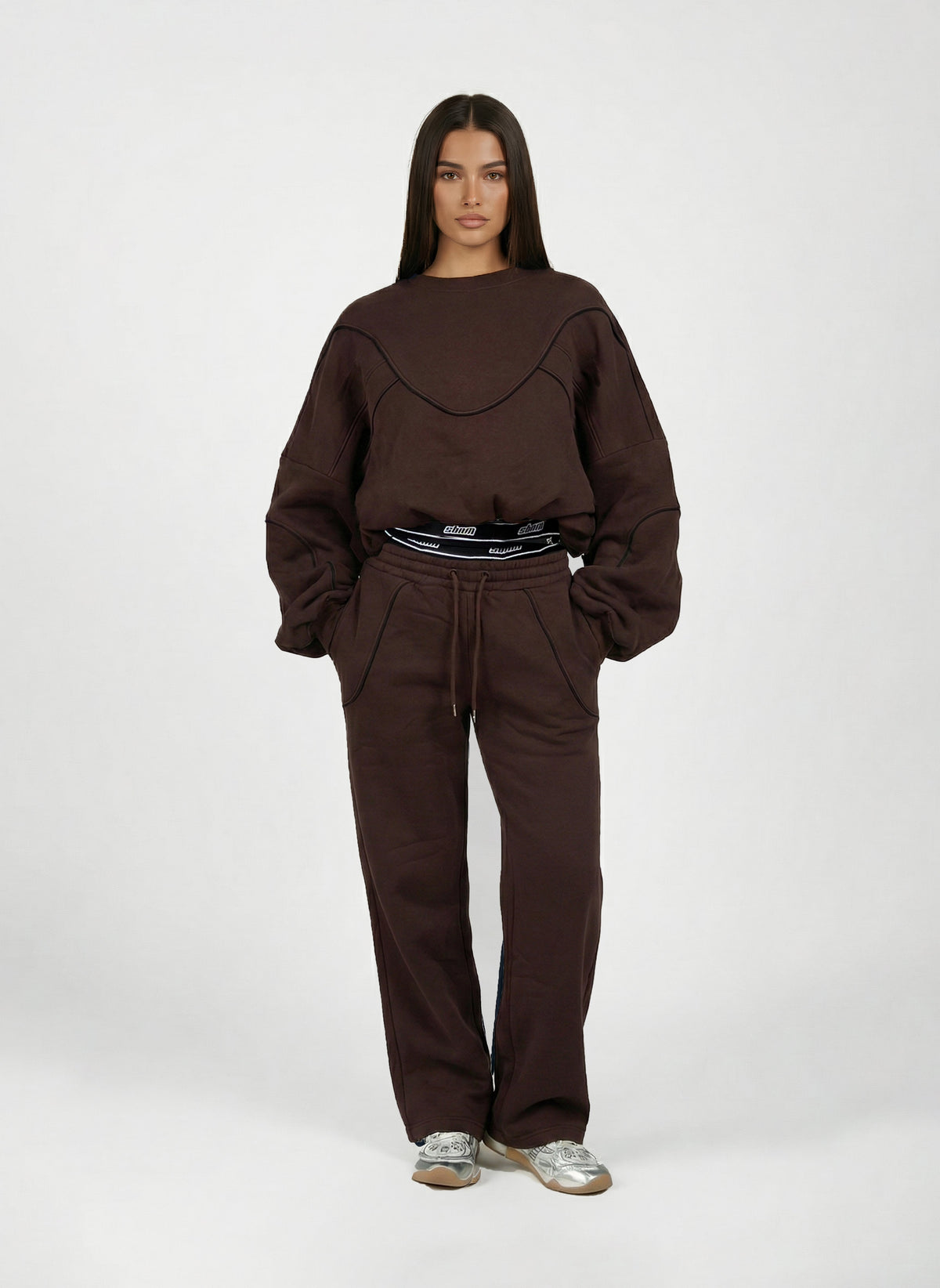 Sbnm-Brown Contour Sweatpants-1-roqelvaxirum.shop