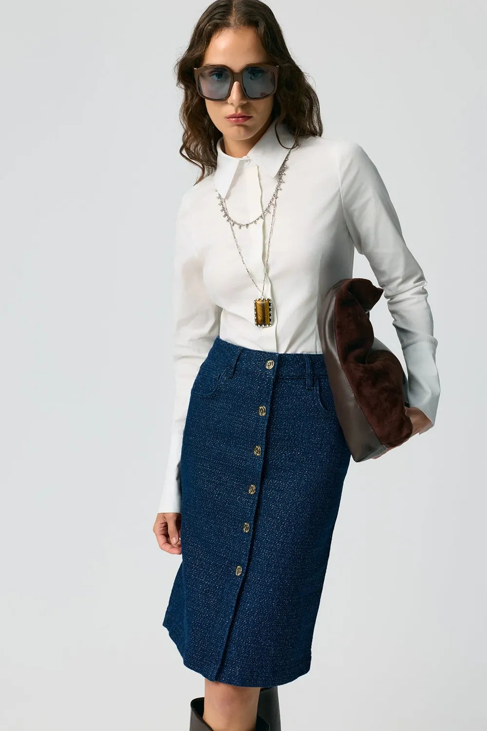 Lacy Midi Etek - 4