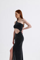 Sellie-Gloria Si̇yah Simli Maxi Elbise-Elbise-3-roqelvaxirum.shop