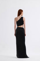 Sellie-Gloria Si̇yah Simli Maxi Elbise-Elbise-4-roqelvaxirum.shop