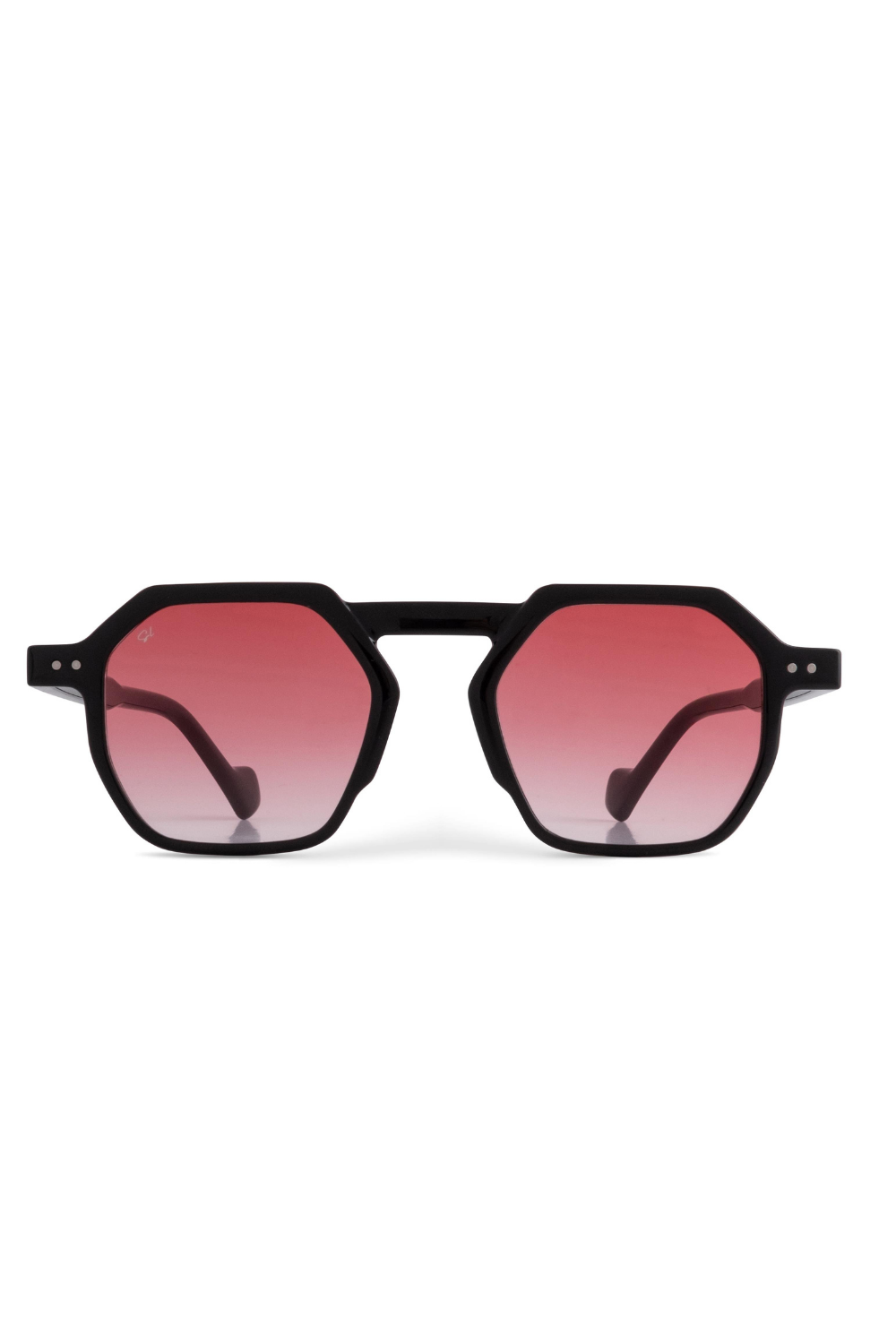 Senlites-Devika Rosso Unisex Siyah Degrade Uv400 Altıgen Güneş Gözlüğü-Güneş Gözlüğü-1-roqelvaxirum.shop