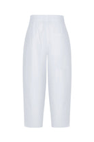 Sertaç Taşdelen-Beyaz %100 Keten Beli Lastikli Bol Paça Erkek Pantolon Model P 01-Pantolon-3-roqelvaxirum.shop