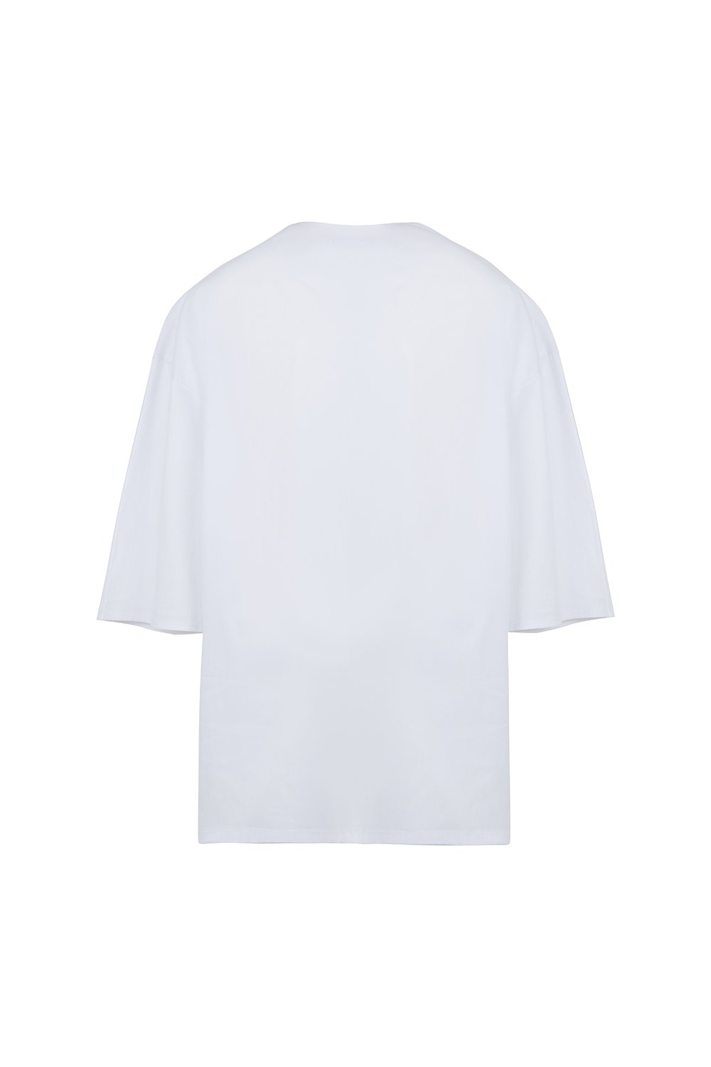 Sertaç Taşdelen-Beyaz %100 Pamuk Derin V Yaka Oversized Erkek T-shirt Model T 02-T-Shirts-4-roqelvaxirum.shop
