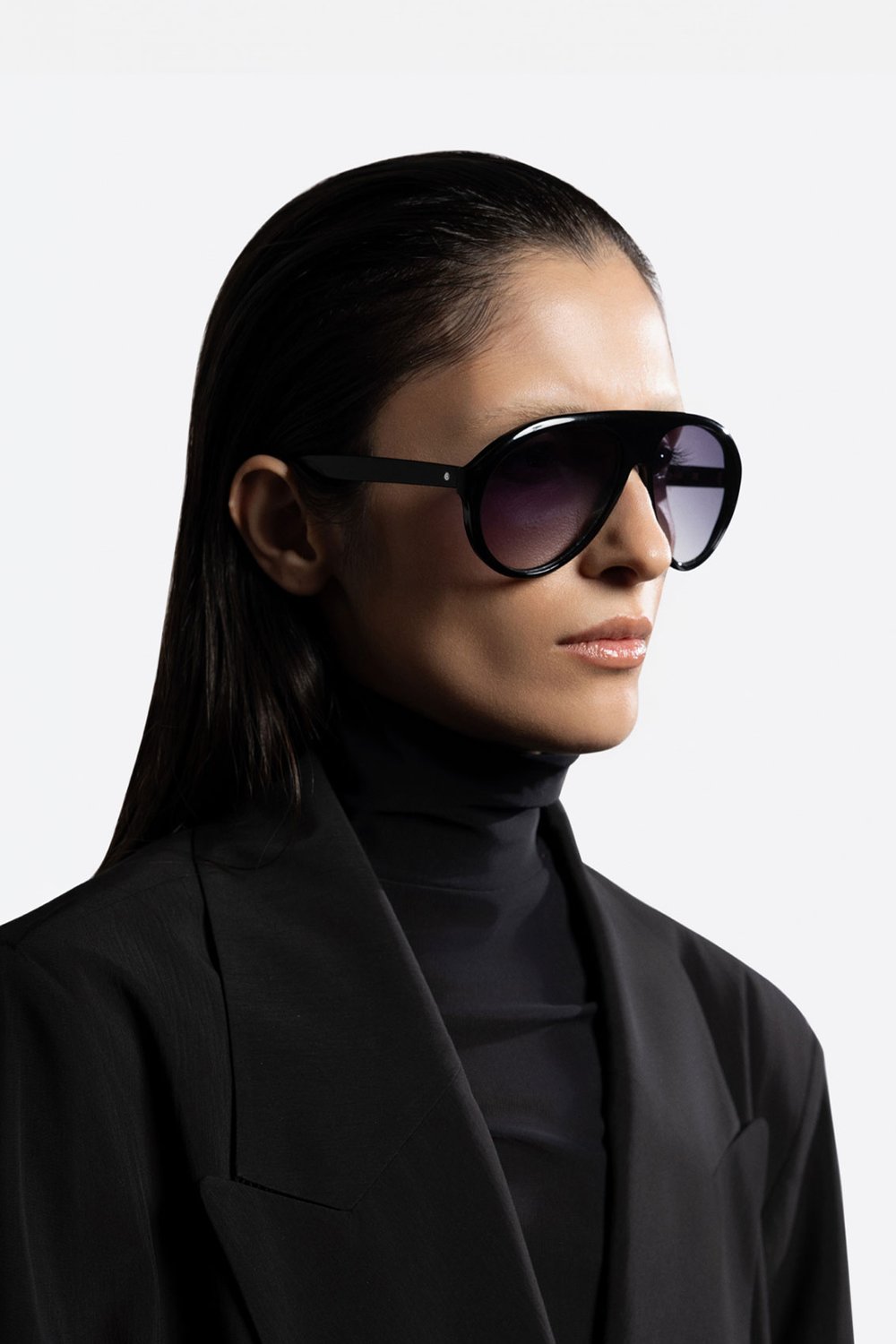 Sertaç Taşdelen-Siyah Degrade Camlı Siyah Çerçeveli Asetat Cr-39 Uv 400 Unisex Güneş Gözlüğü Model G 02-Güneş Gözlüğü-1-roqelvaxirum.shop