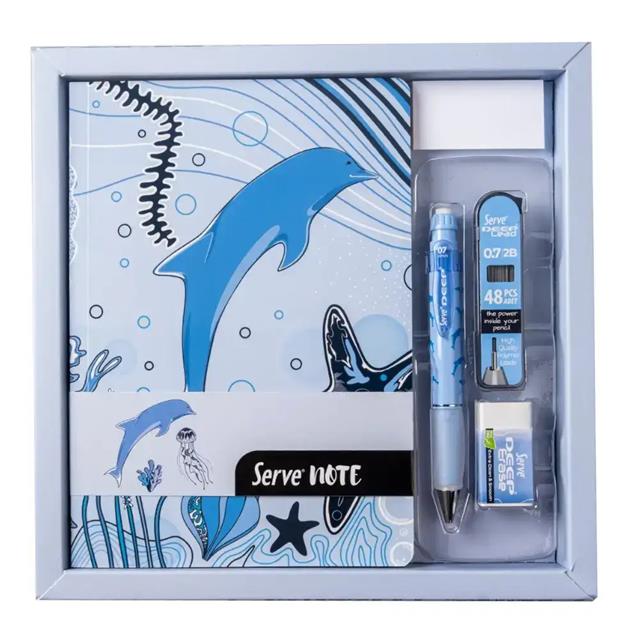 Serve-Yunus Desenli Defter Seti — Gök Mavi̇ (Kutulu)-Defter-1-roqelvaxirum.shop
