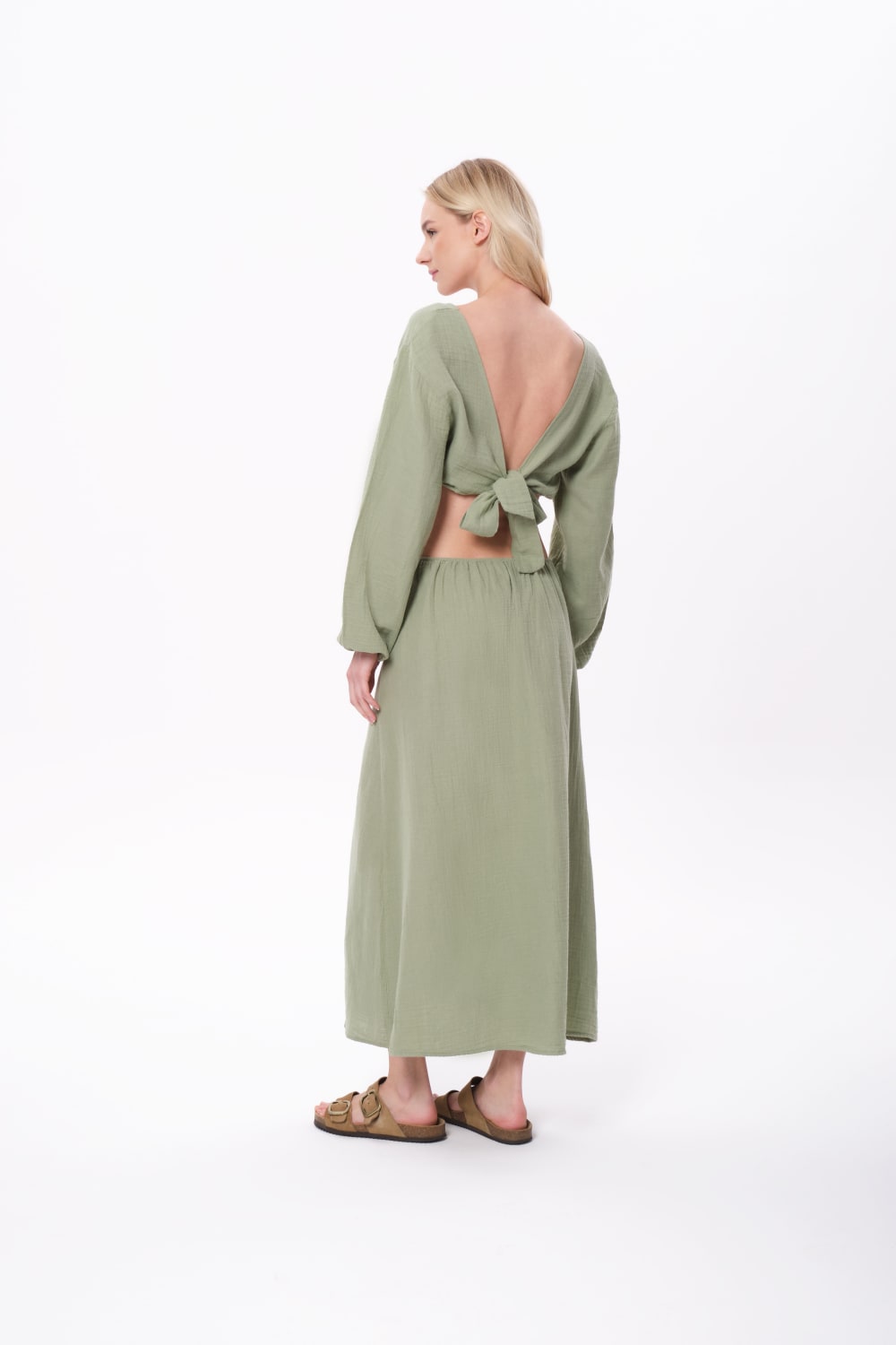 Sfida İstanbul-Matcha Dress- Sf 21 Müslin Elbise-Elbise-3-roqelvaxirum.shop