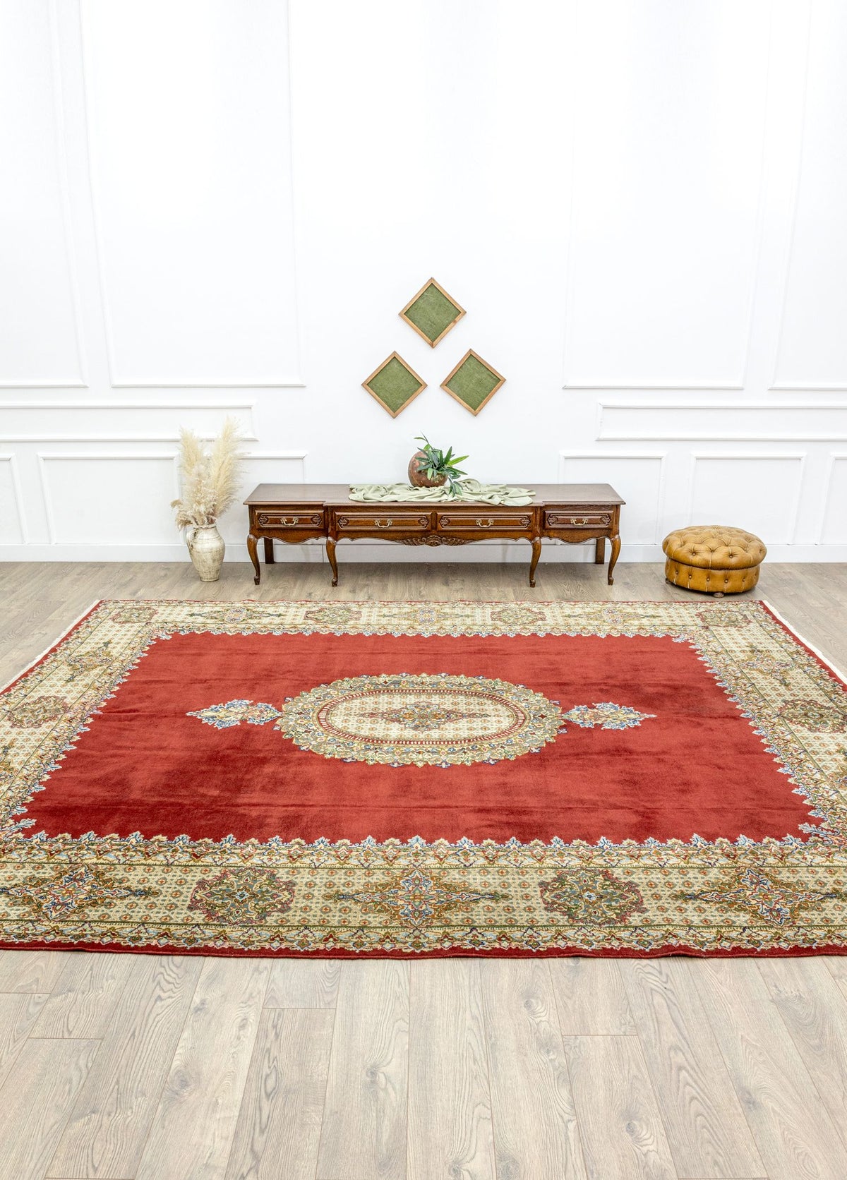 Soho Antiq-Armiya Madalyon Desenli Büyük İran Halısı 304x390 Cm-2-roqelvaxirum.shop