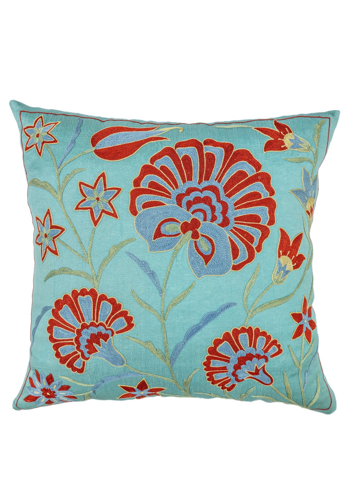 Soho Antiq-Ayaz El Yapımı İpek Suzani Kırlent 50x50 Cm-Kırlent-1-roqelvaxirum.shop
