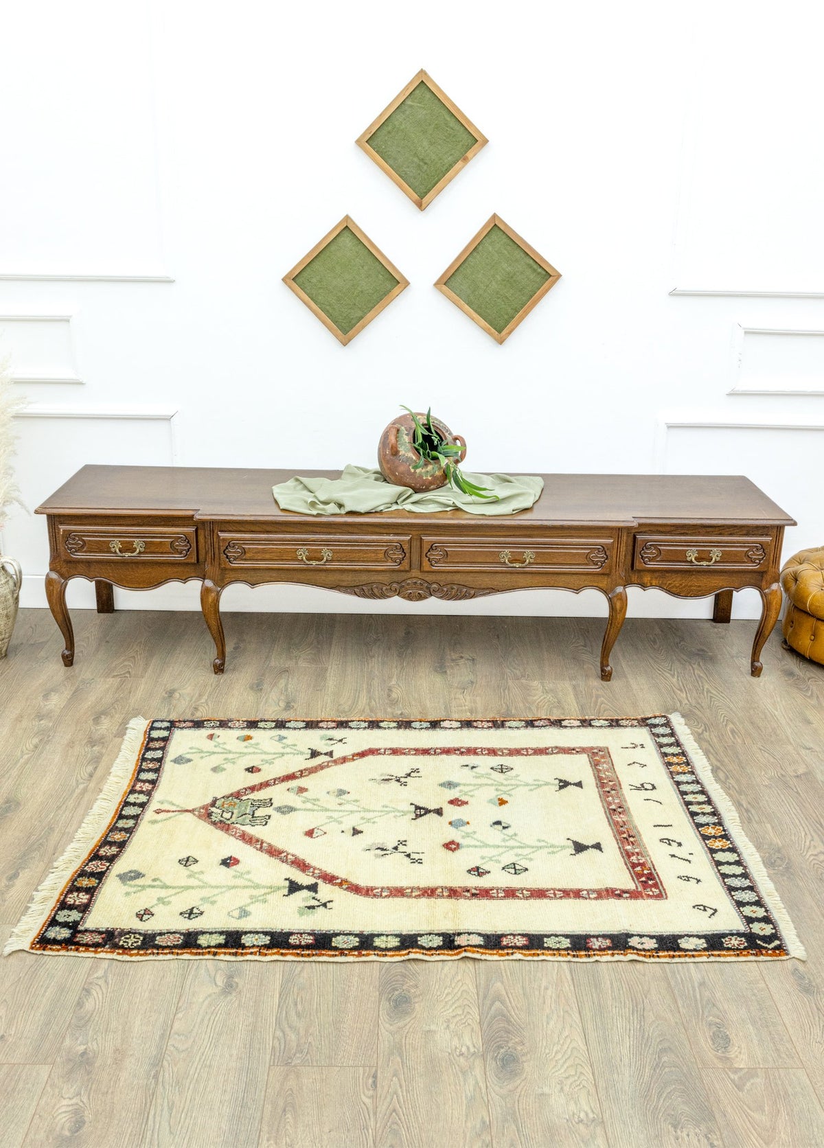 Soho Antiq-Bayça Floral Desenli El Dokuma Halı 104x150 Cm-Halı-2-roqelvaxirum.shop
