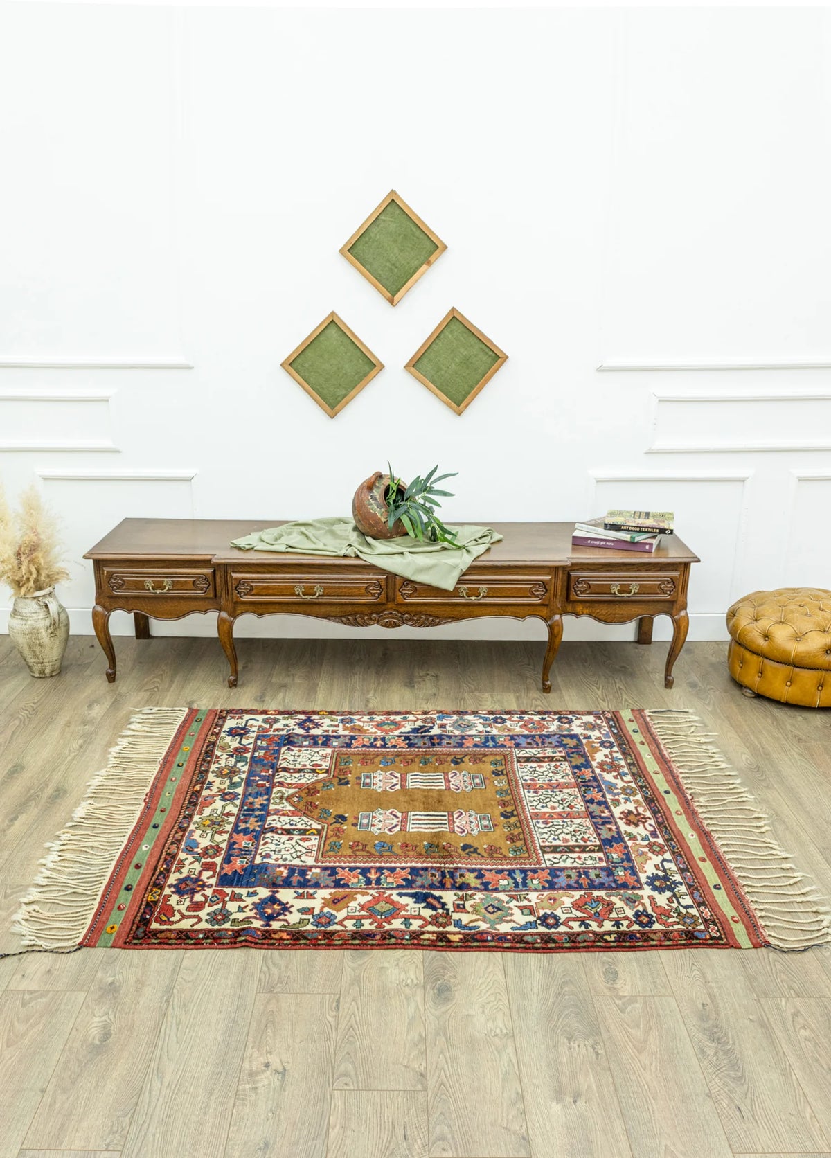Soho Antiq-Bukan El Dokuma Dazkırı Halısı 128x147 Cm-2-roqelvaxirum.shop