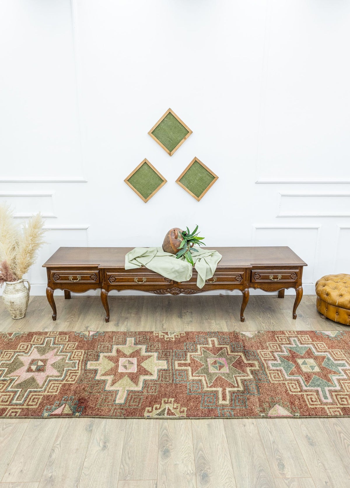 Soho Antiq-Dilemer Geometrik Desenli Herki Yolluk 100x447 Cm-Halı-2-roqelvaxirum.shop