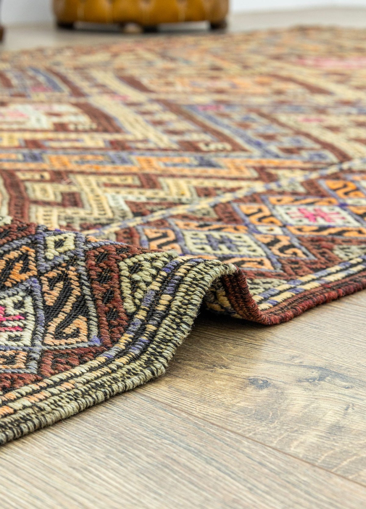 Soho Antiq-Hazra Geometrik Tasarımlı Cicim Kilim 153x433 Cm-Kilim-5-roqelvaxirum.shop