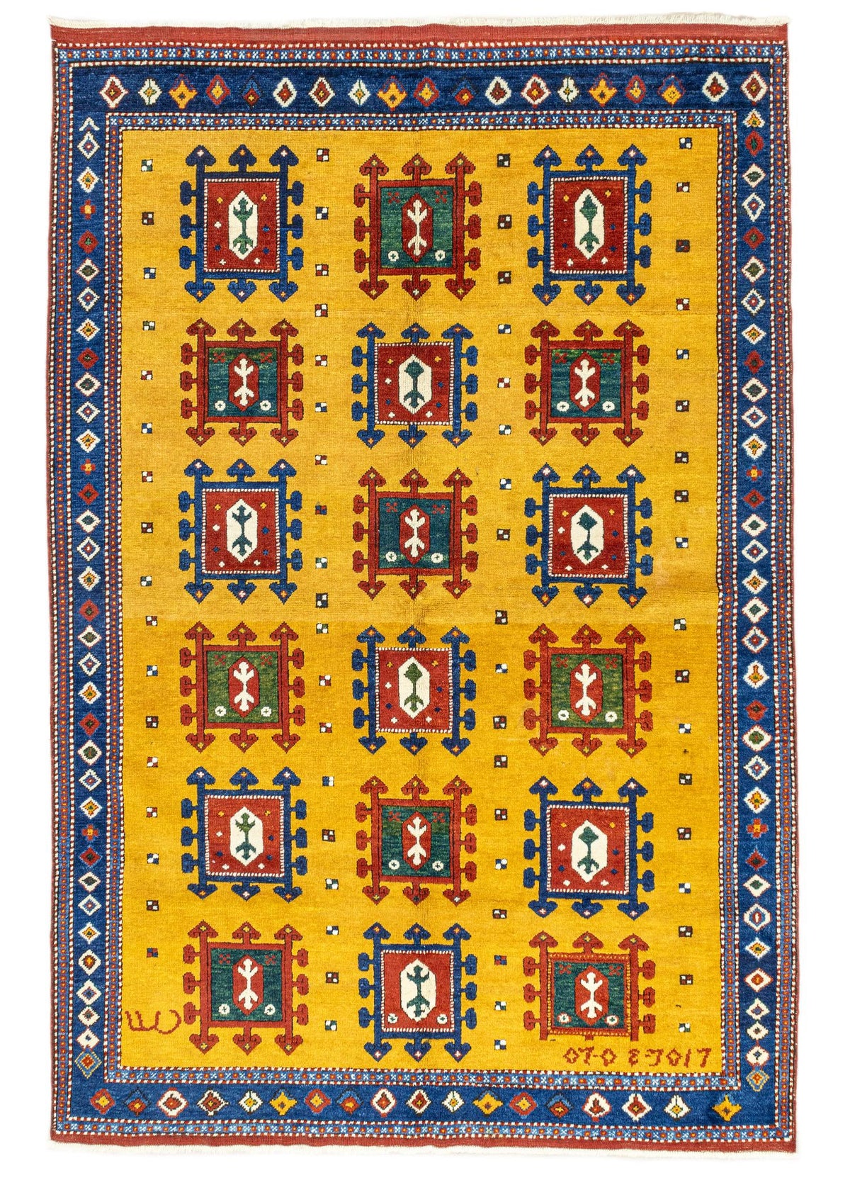 Soho Antiq-Hevi El Dokuma Sarı Yün Halı 161x237 Cm-Halı-1-roqelvaxirum.shop