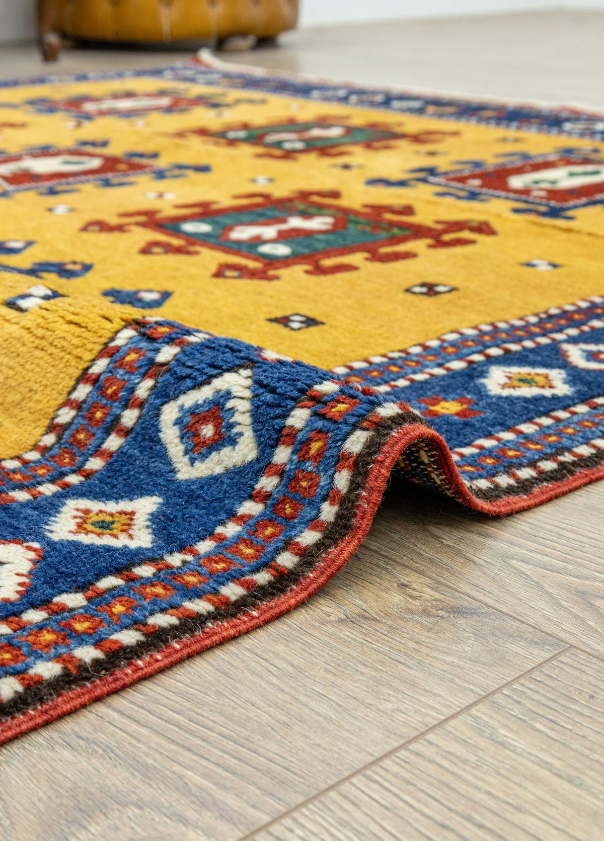 Soho Antiq-Hevi El Dokuma Sarı Yün Halı 161x237 Cm-Halı-6-roqelvaxirum.shop