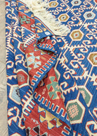 Soho Antiq-Koltan Geometrik Desenli Mavi Yün Kilim 202 X 293 Cm-Kilim-6-roqelvaxirum.shop