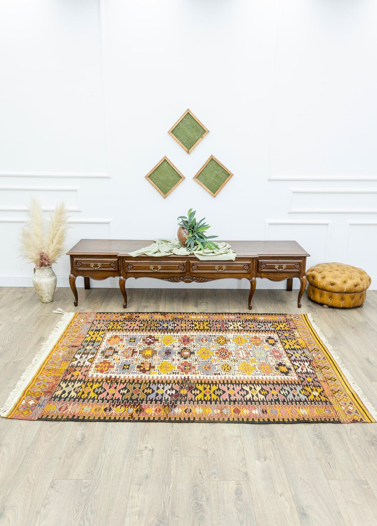 Soho Antiq-Rissa Geometrik Tasarımlı El Dokuma Kilim 152x220 Cm-Kilim-2-roqelvaxirum.shop