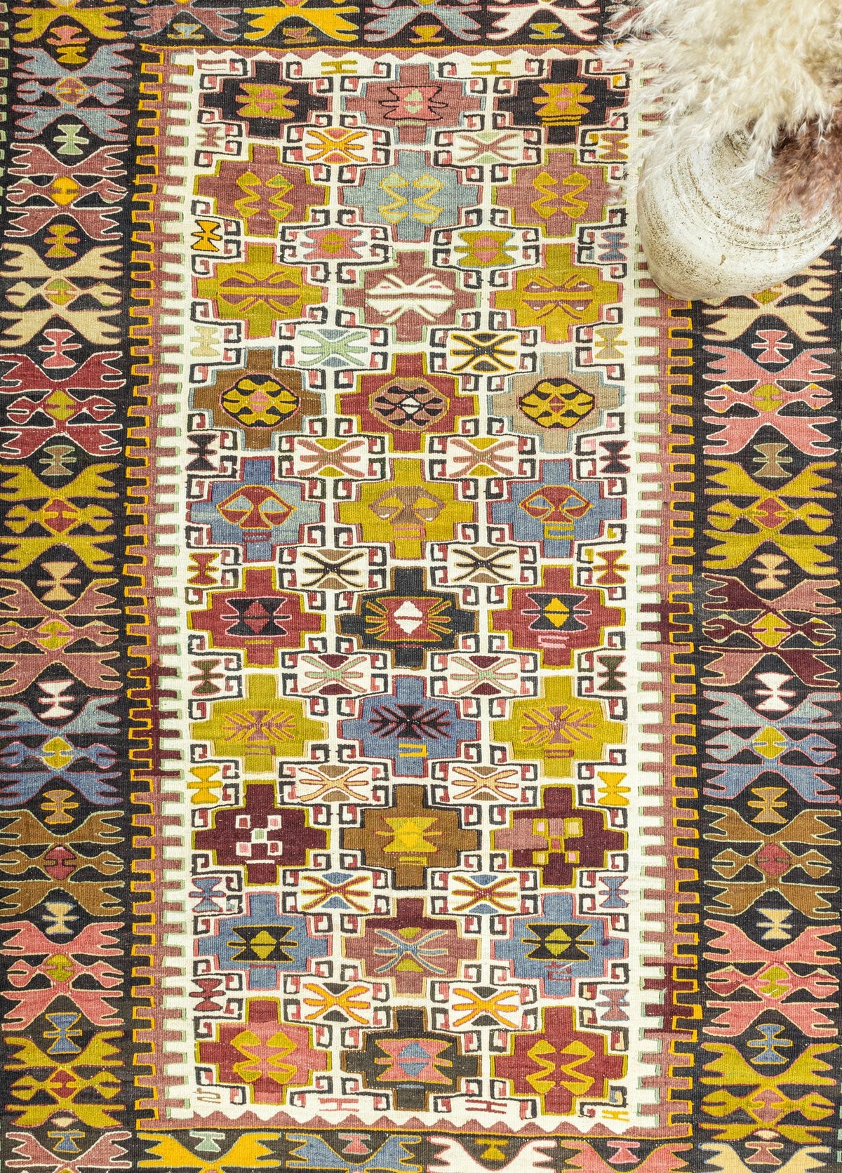 Soho Antiq-Rissa Geometrik Tasarımlı El Dokuma Kilim 152x220 Cm-Kilim-3-roqelvaxirum.shop