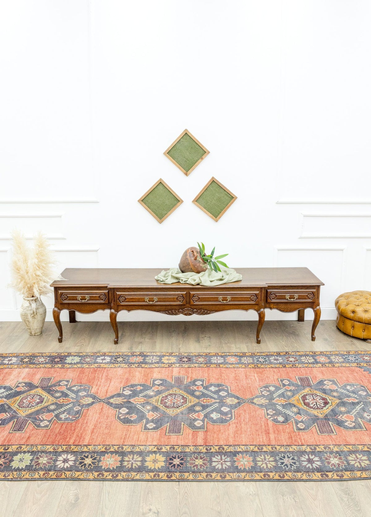 Soho Antiq-Salvia El Dokuma Karaman Yolluk 148x372 Cm-Halı-2-roqelvaxirum.shop