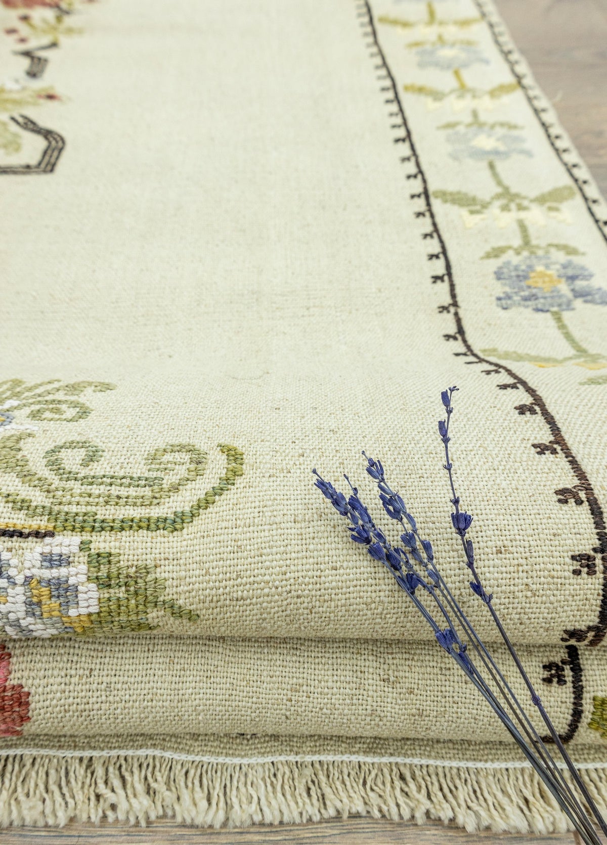 Soho Antiq-Saulet Kanaviçe İşlemeli El Dokuma Kilim 153x269 Cm-Halı-4-roqelvaxirum.shop