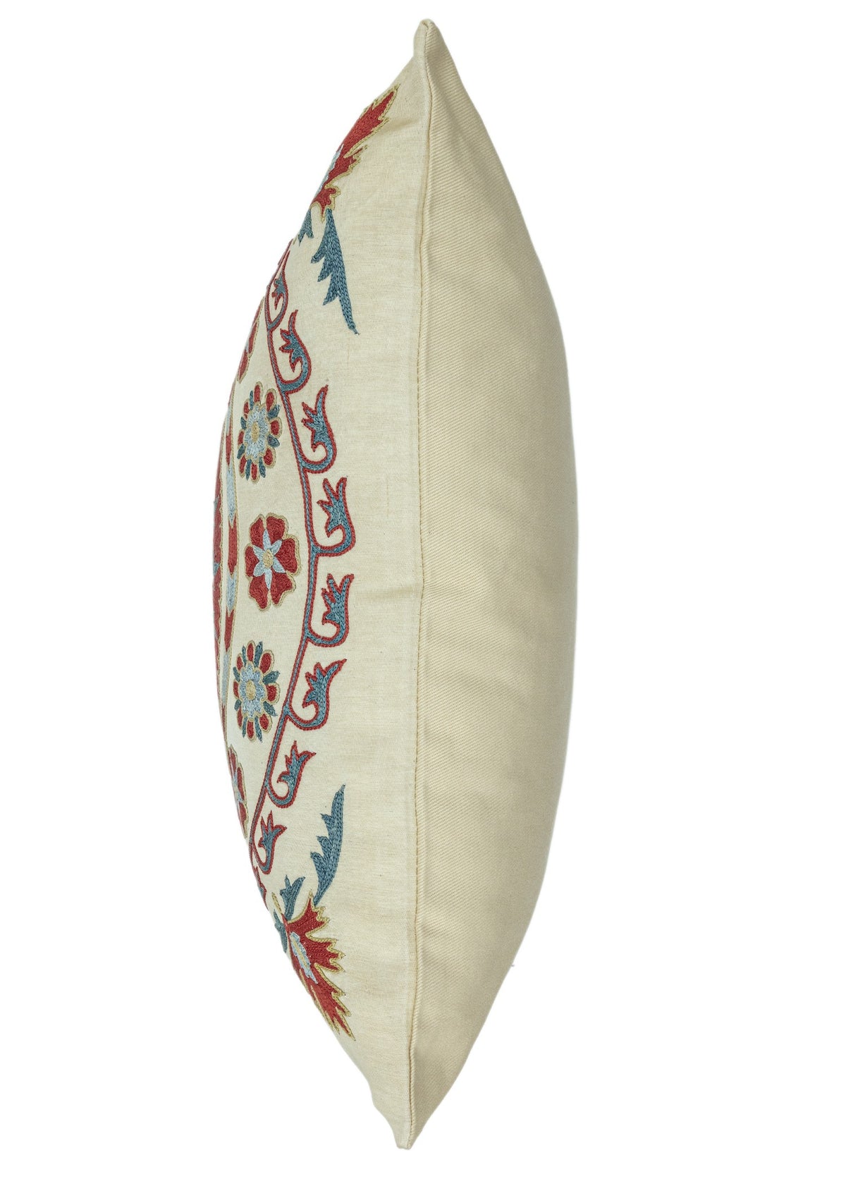 Soho Antiq-Yasha çiçekli İpek Suzani Kırlent 50x50 Cm-Kırlent-6-roqelvaxirum.shop