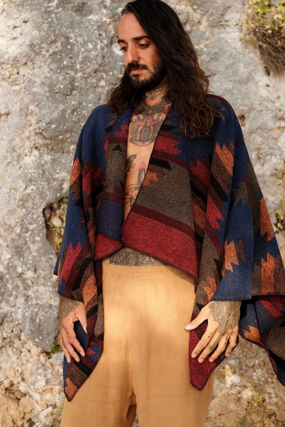 Soluna-Blues Scarf Poncho-Panço-1-roqelvaxirum.shop