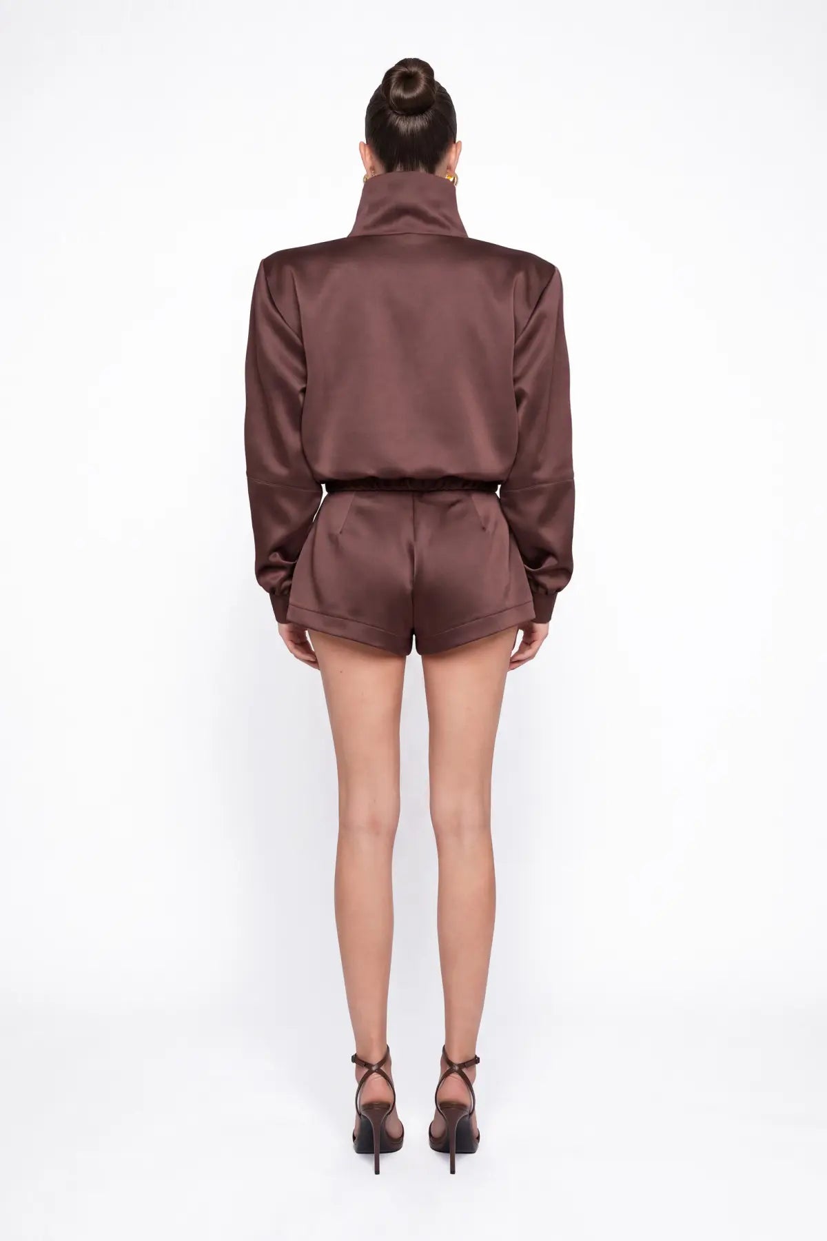 Kahverengi Saten Şort