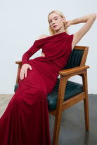 Studio Norn-Arven Cut Out Detaylı & Büzgülü Maksi Elbise-Elbise-3-roqelvaxirum.shop
