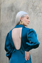 Studio Norn-Britta Saten Anvelop Elbise-Elbise-3-roqelvaxirum.shop