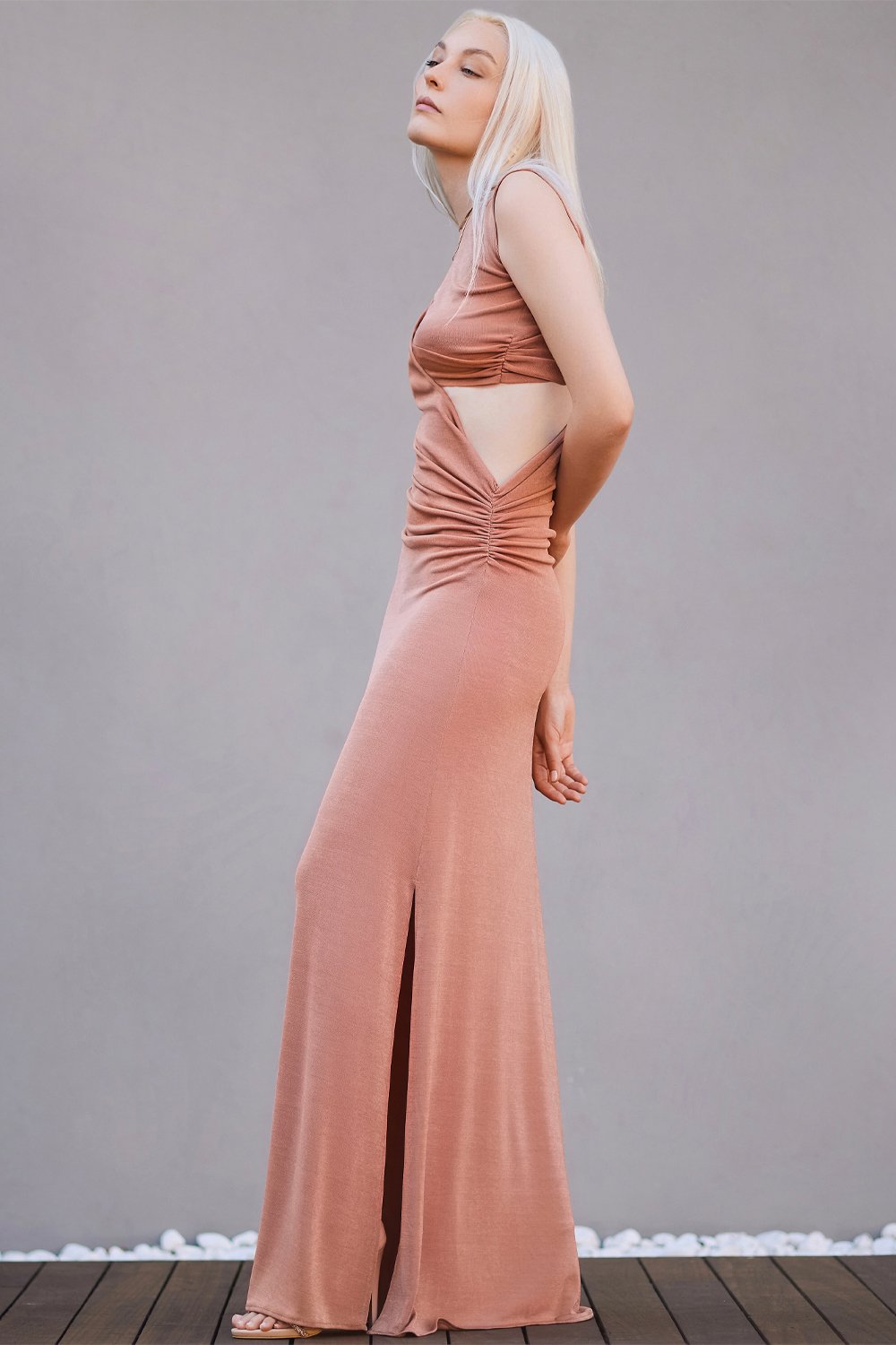 Studio Norn-Celine Büzgülü Maksi Elbise-Elbise-3-roqelvaxirum.shop