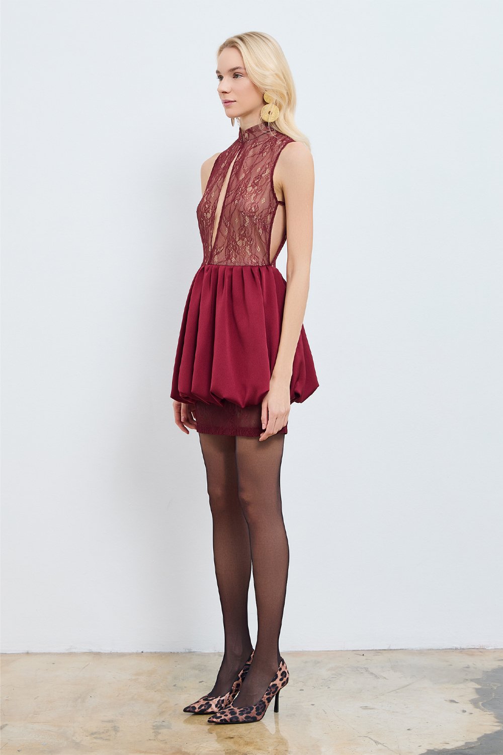Studio Norn-Elida Mini Balon Elbise-Elbise-4-roqelvaxirum.shop