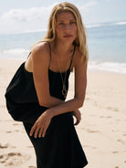 The Handloom-Bliss Flow Maxi Dress Black-Elbise-4-roqelvaxirum.shop