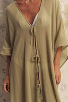 The Handloom-Bodrum Ties Kaftan Khaki Green-Kaftan-6-roqelvaxirum.shop