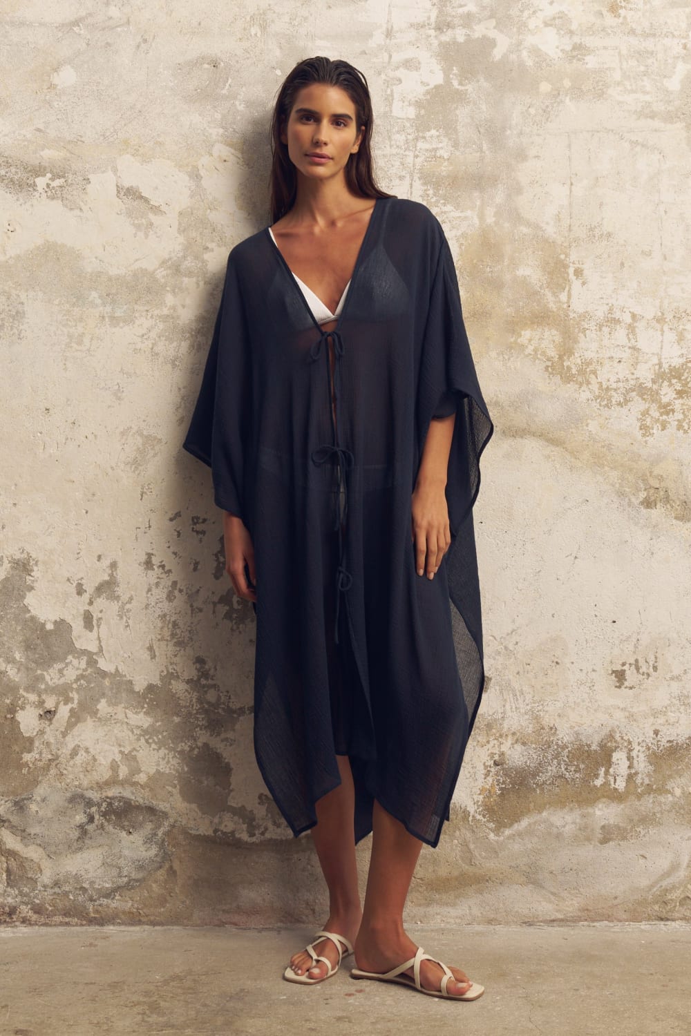 The Handloom-Bodrum Ties Kaftan Navy-Kaftan-1-roqelvaxirum.shop