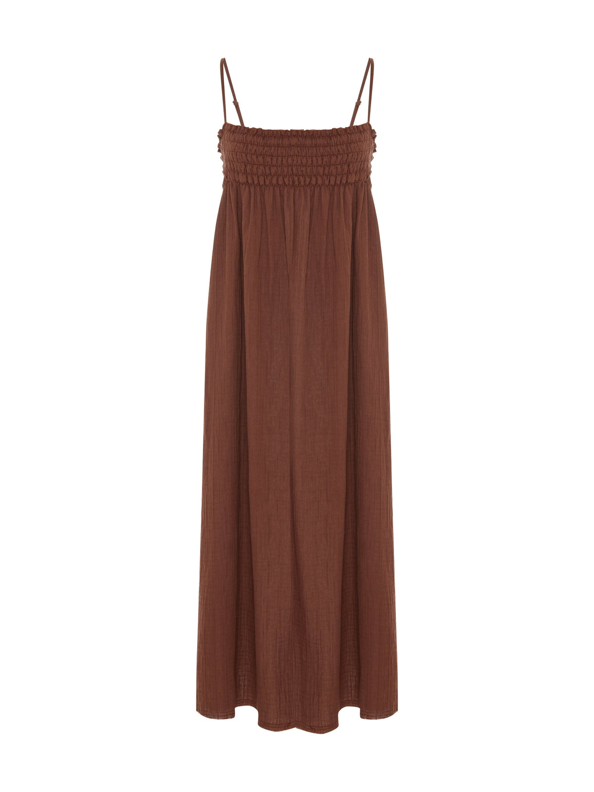 Kaya Smocked Maxi Dress - Terracotta