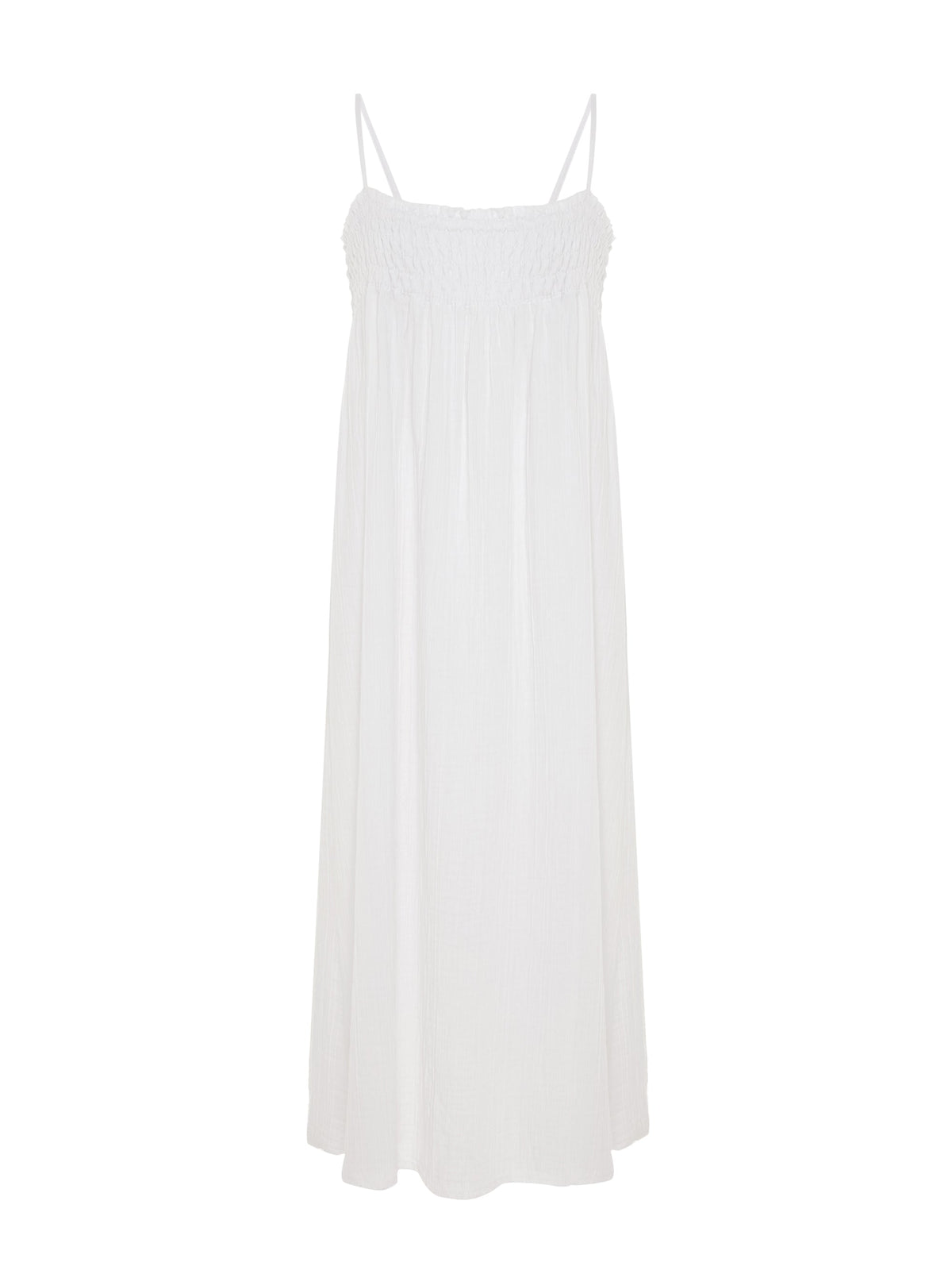 Kaya Smocked Maxi Dress - White