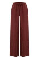 The Handloom-Lucid Flow Tie Pants Burgundy-Pantolon-6-roqelvaxirum.shop
