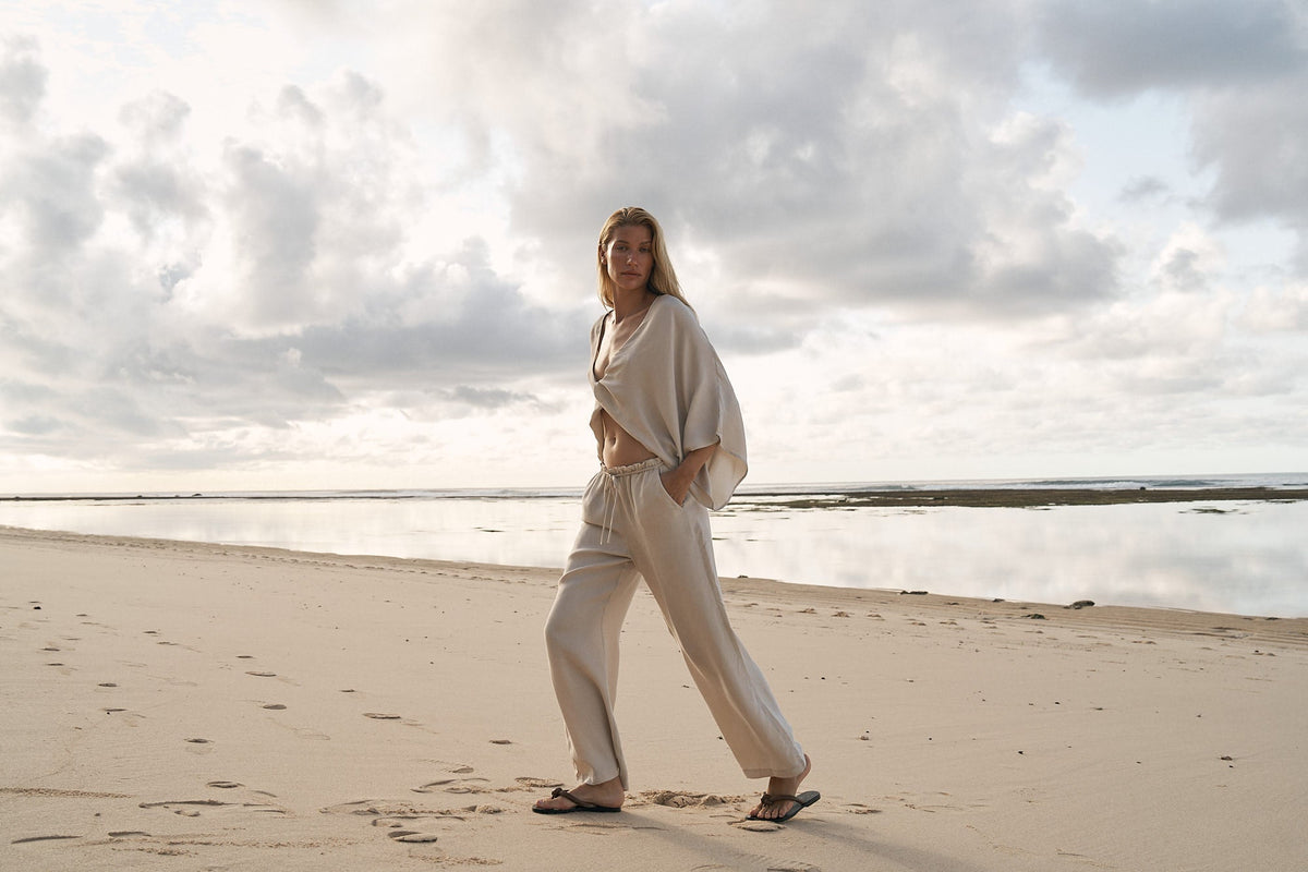 The Handloom-Lucid Knot Top Sand-Gömlek-4-roqelvaxirum.shop