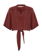 The Handloom-Lucid Tie Shirt Burgundy-Top-7-roqelvaxirum.shop